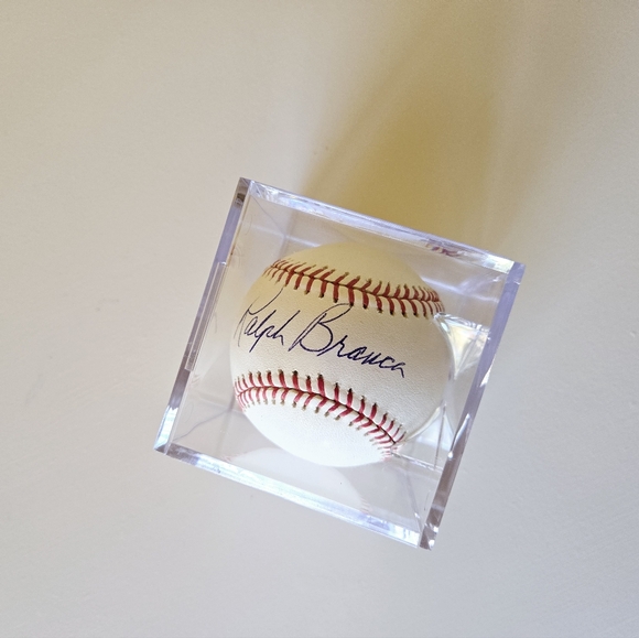 Ralph Branca MLB Los Angles Dodgers W/ Case Rawlings Autographed Signed Baseball - Picture 8 of 10